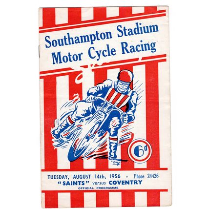 Southampton v Coventry 1956 speedway programme