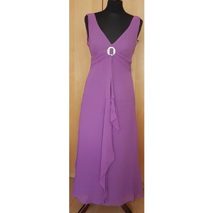 Kaliko 100% Silk Lilac Lavender Mother of Pearl Waterfall Dress 10 UK