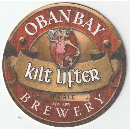 BEER MAT - OBAN BAY BREWERY - KILT LIFTER - (Cat No 003) - (2011)