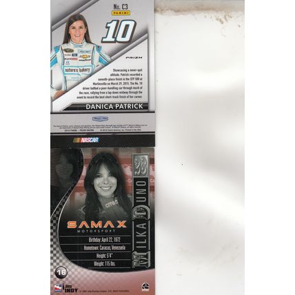 DANICA PATRICK & MILKA DUNO AUTO 2016/07 WOMEN'S INDY RACING HALL OF FAME DRIVER