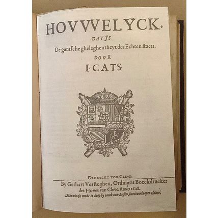 JACOB CATS. EMBLEM BOOK. HOVWELYCK 1628, 40 ENGRAVINGS