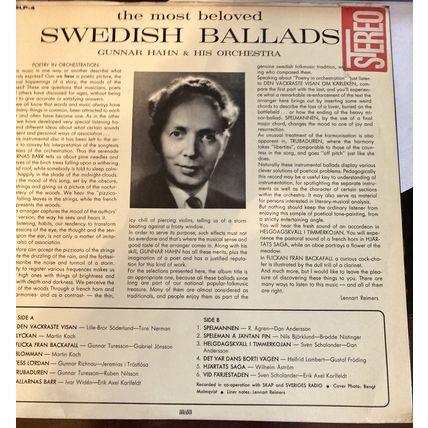 The Most Beloved Swedish Ballads LP - Gunnar Hahn
