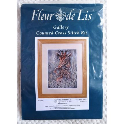 Coats Fleur de Lis Printed fabric Cross stitch Kit Gentle Presence Giraffe