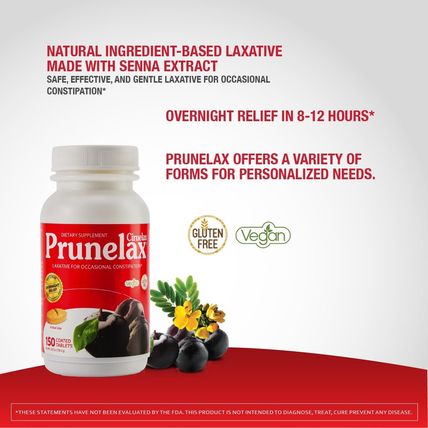 Prunelax Ciruelax Regular Strength Laxative Tablets - Natural-Ingredient Based L