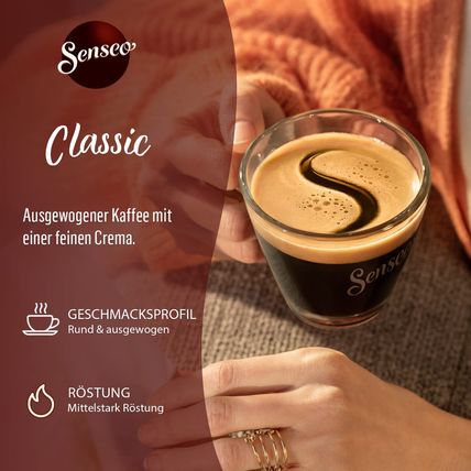 Senseo Classic Medium Roast Coffee Pods, Single Serve Pods Bulk Pack for Senseo