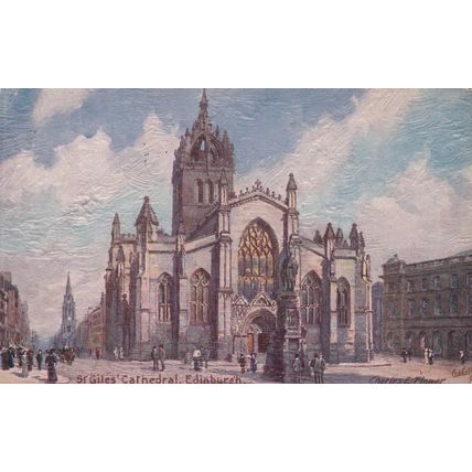 EC491 EDINBURGH - ST GILES CATHEDRAL. TUCK OILFACSIM. NEWCASTLE EXHB.CANCEL