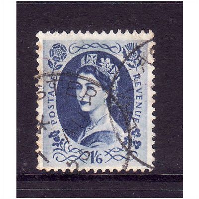 GREAT BRITAIN 1952 SG531 QEII TUDOR 1s 6d GREY BLUE FINE USED #2