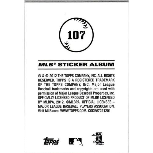 2012 Topps MLB Sticker Collection - #107 - Dallas Braden