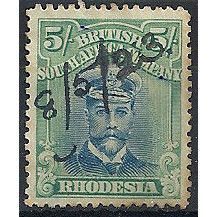 Rhodesia 1913 SG239 5/- Blue & Blue-Green Very Fine Used Fiscal Cancel ...