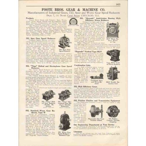 foote bros gear machine company 1931 speed reducers vintage catalog