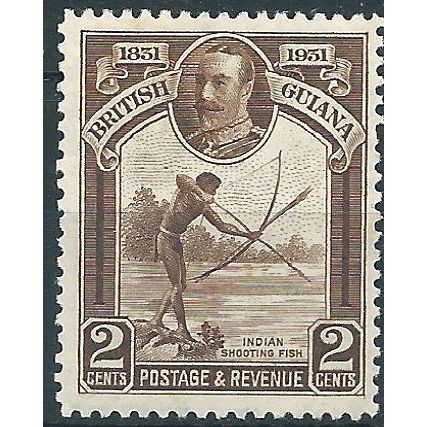 British Guiana 1931 SG284 2c Brown Centenary Mounted Mint....