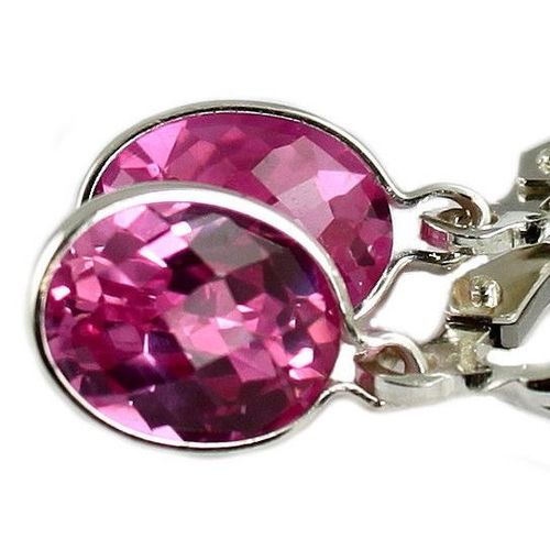 Pure Pink Topaz, 925 Sterling Silver Leverback Earrings, SE001