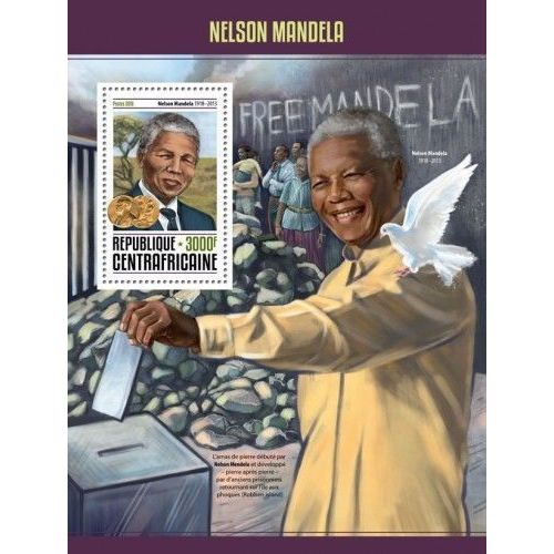 CENTRAL AFRICA 2016 SHEET MNH NELSON MANDELA NOBEL PRIZE 4A