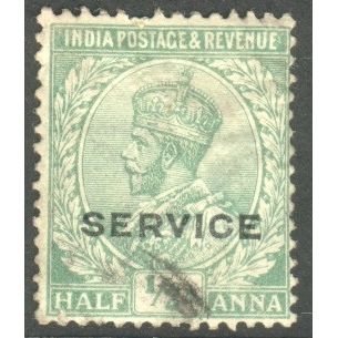 India 1912 - SG O76 - KGV ½a green (SERVICE) used 22