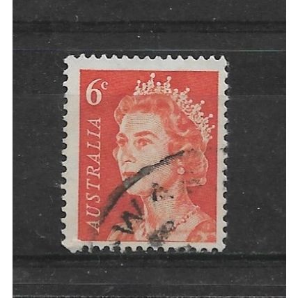 Australia.SG387a 6c Queen Elizabeth II (Orange).Fine Used.Jan22g