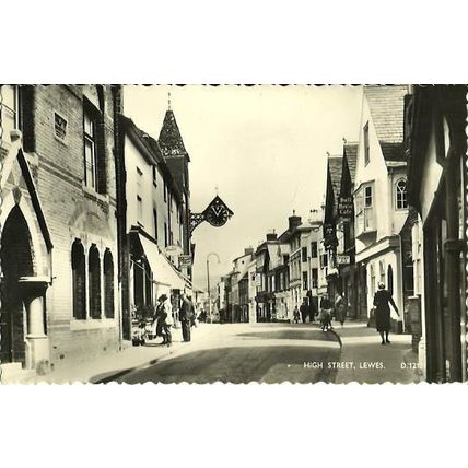 Sussex LEWES High Street Postcard (Norman D12131)