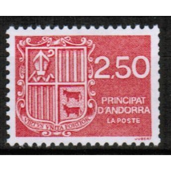 1991 Andorra - Sc# 387 Mint NH - Coat of Arms booklet stamp 2.50fr