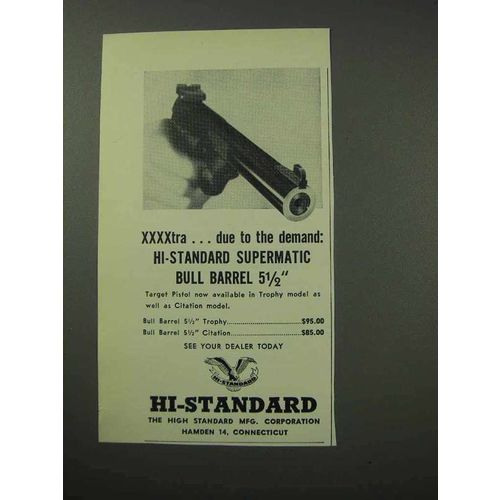 1962 High Standard Ad - Supermatic Bull Barrel Pistol