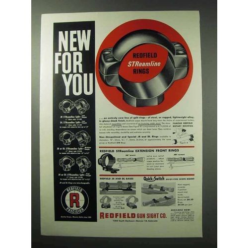 1962 Redfield Ad - Gunsight Streamline Rings