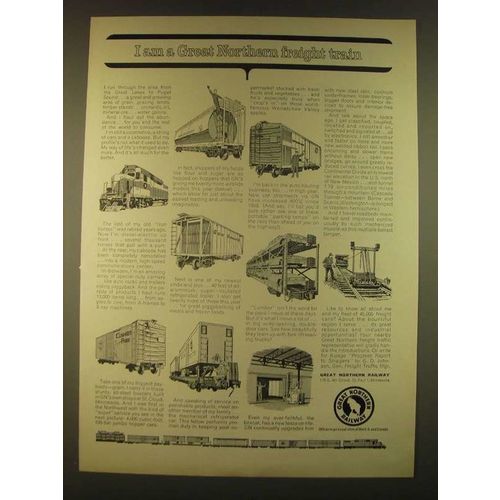 1963 Great Northern Railway Ad - I am a Great Northern freight train