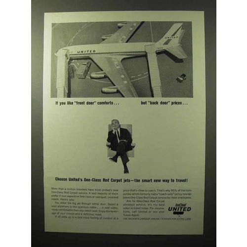 1964 United Airlines Ad - Front Door Comforts