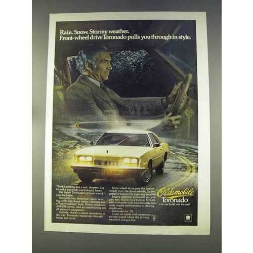 1978 Oldsmobile Toronado Ad - Rain Snow Stormy