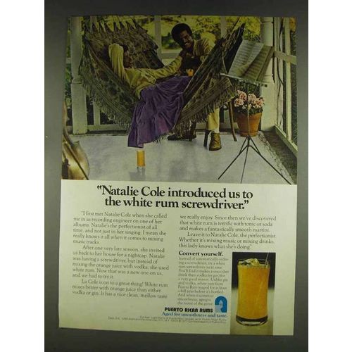 1978 Puerto Rican Rums Ad - Natalie Cole Introduced Us