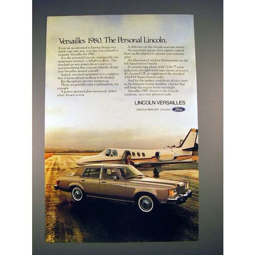 1980 Lincoln Versailles Car Ad - The Personal Lincoln!