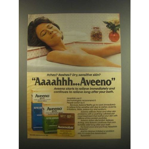 1985 Aveeno Bath Ad - Itches? Rashes?