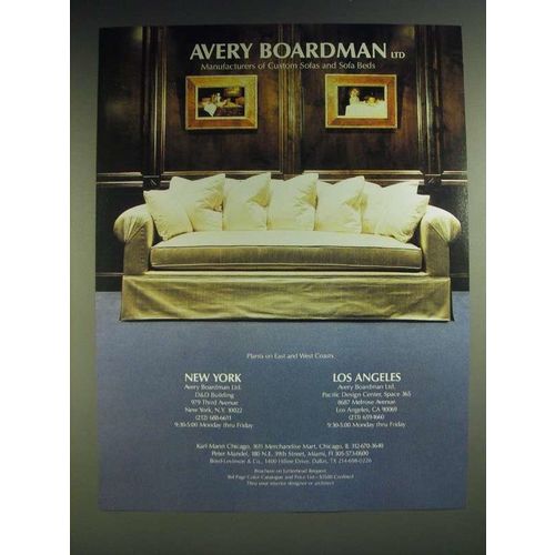 1985 Avery Boardman Sofas Ad - Avery Boardman ltd Manufacturers of Custom Sofas