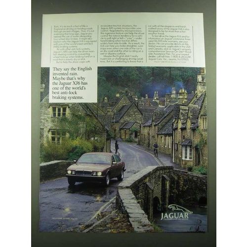 1988 Jaguar XJ6 Car Ad - They Say The English Invented Rain