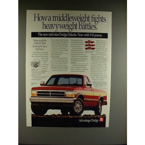 1991 Dodge Dakota 4x2 V-8 Truck Ad - Heavyweight