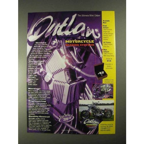 1998 Outlaw Motorcycle Braking Systems Ad