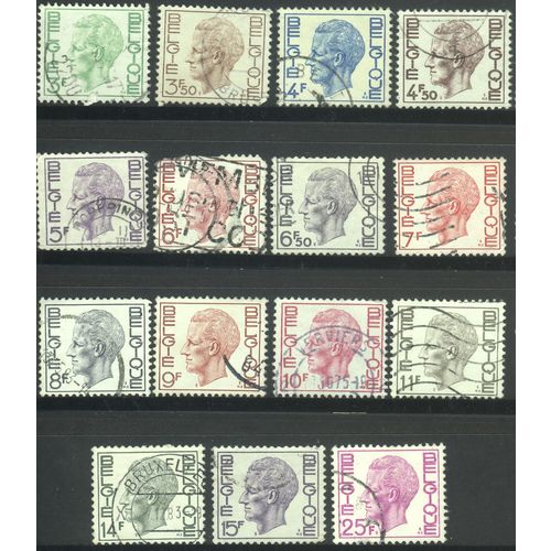 Belgium 1971 - King Baudouin Collection x 15 - used