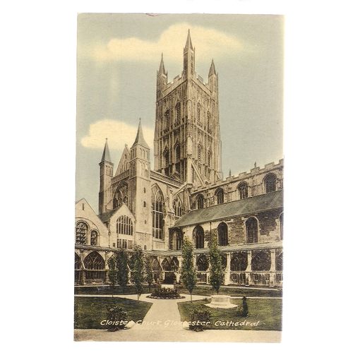 CLOISTER COURT, GLOUCESTER CATHEDRAL. unused vintage postcard BLANK BACK =