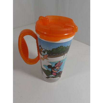 Vintage Disney Parks World Whitley Insulated Thermal Mug 16oz Mickey orange Cup