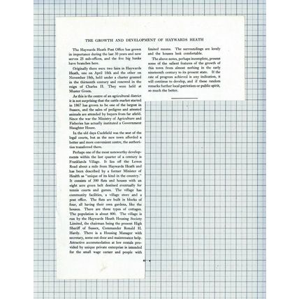 (6187) Haywards Heath Henry Taylor Franklands Village - 1952 Article