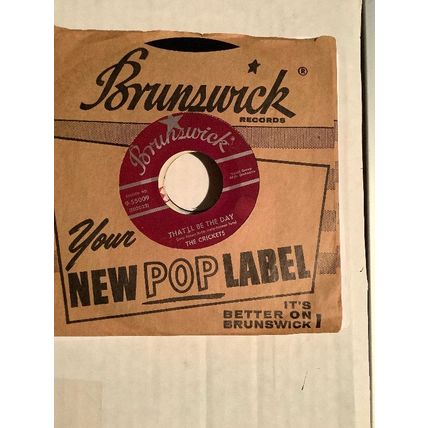 Crickets..That’ll Be The Day./Looking For Some To Love.Brunswick 55009..45 RPM