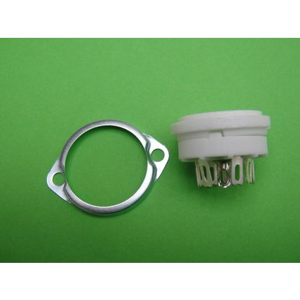 One B9A ( B9G ) Chassis Mount, Ceramic, Valve / Tube Socket