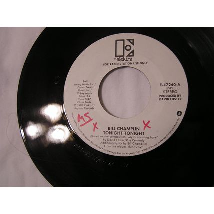Bill Champlin Promo 45-TONIGHT TONIGHT STEREO/MONO