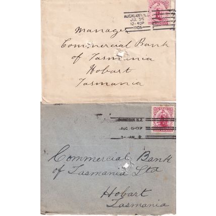 Dunedin Auckland New Zealand Franking Machine 1905 Two Postmark s