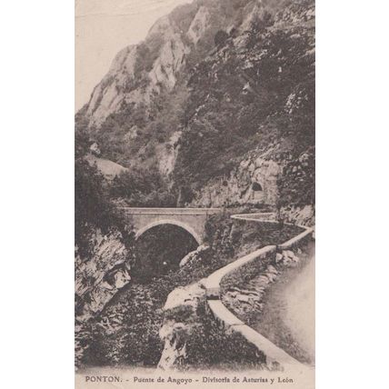 Ponton Puente De Angoyo Leon Bridge Pont French France Antique Postcard