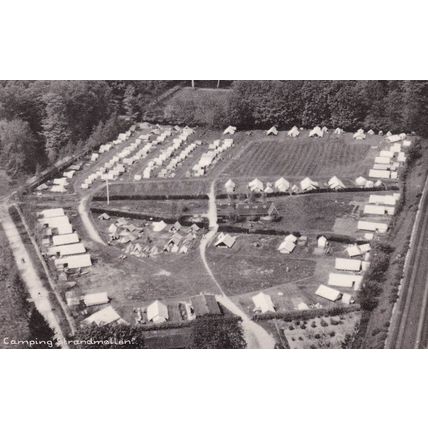 Camping Strandmollen Denmark Real Photo Aerial Old Postcard