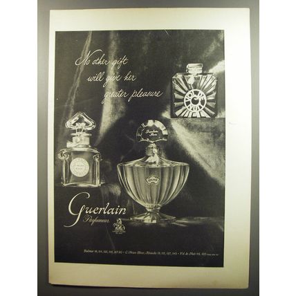 1953 Guerlain Perfume Ad - No other gift will give her greater pleasure