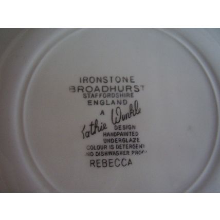 Vintage 4 Kathie Winkle Broadhurst Ironstone Side Plates Hand Painted Rebecca