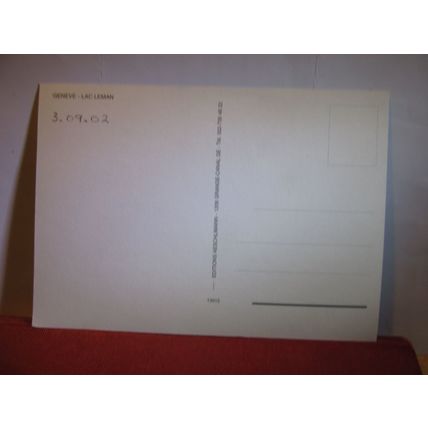 GENEVE, LAC LEMAN, SWITZERLAND unused postcard dated 2002 =