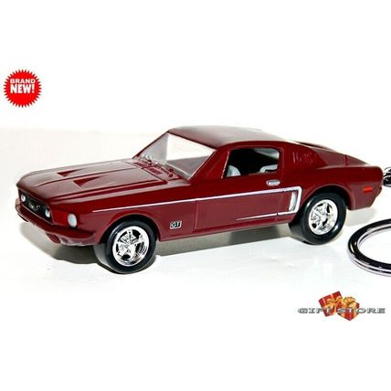 RARE KEYCHAIN BURGUNDY MAROON 1967/68 FORD MUSTANG GT CUSTOM Ltd GREAT GIFT