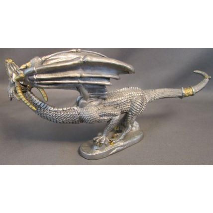 RARE VINTAGE 1980's Gold Dragon Pewter Figurine RAL PARTHA Rawcliffe TSR 1232