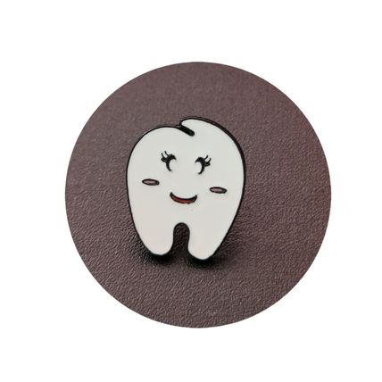 Tooth Enamel Pin Badge Cartoon Style Lapel 2 cm X 1.8 cm Comic Fun BA13