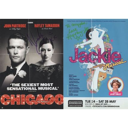 Chicago Jackie The Musical 2x Hand Signed Folded Theatre Flyer s